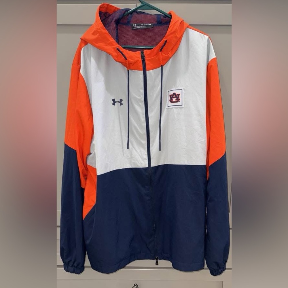 ‼️SOLD‼️Under Armour Auburn University Orange, Navy, and White Hooded Jacket